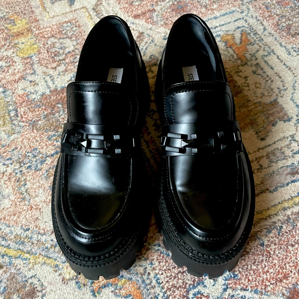 Steve Madden Lug Sole Loafer with Chain Detail
